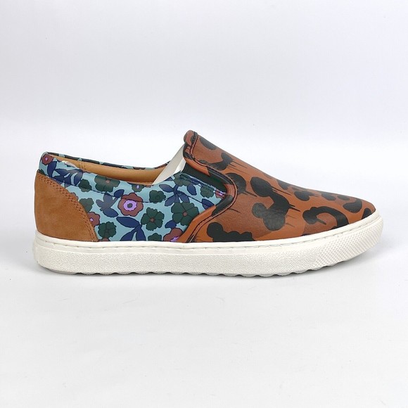 Coach Women's 5.5B Wildbeast Nappa Animal Print Brown Slip On Sneakers Shoes - Picture 1 of 12